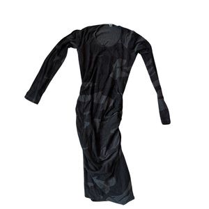 Monrow mommy maternity dress size medium black gray camo long sleeve